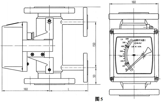 衛(wèi)生型金屬轉子流量計外形圖二